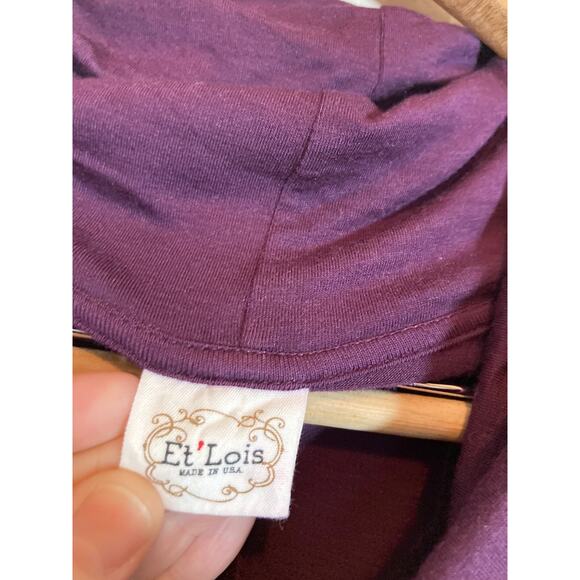 Et' Lois Dress Womens Large Dark Purple Cowl Neck Jersey Stretch Flowy USA Made - Picture 12 of 12